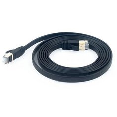 Патч- корд KS- is KS-344Black-2 FTP CAT7 RJ-45 кабель 2 метра AWG27 плоский - чёрный