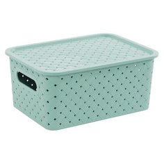 Корзинка "Береста" 3л 235х173х105мм с крышкой (шалфей) (16) Violet