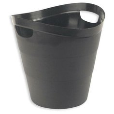 Корзина для бумаг 12л Uniplast, круглая цельная, пластик, черная Юнипласт