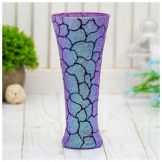 Ваза "Узорная с блёстками" d-8см, h-18 см Сима ленд