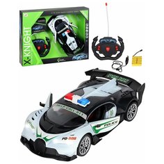 Машинка гоночная на пульте управления, пульт- руль, двери открываются с пульта, машина на радиоуправлении, радиоуправляемая, игрушечная, детская, игрушка, свет, цвет белый, масштаб 1:14, 5 каналов, 27MHz, с аккумулятором, в/к 41*7*32 см Компания Друзей