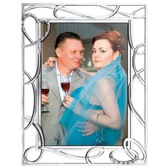 Свадебная рамка для фотографии 13х18, фоторамка, с кристаллами, кольца GF 2558