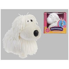 Интерактивная игрушка ABtoys Макаронка Собака белая ходит, звуковые и музыкальные эффекты.