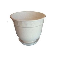 Кашпо с поддоном 6л белый. Бр.8.08 Бриг