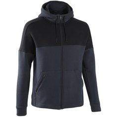 Толстовка на молнии с капюшоном для фитнеса из мольтона DOMYOS Х Decathlon Угольный Серый/Черный XXL