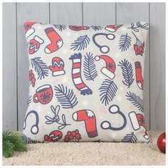 Традиция Подушка декоративная с фотопечатью «Новогодние каникулы» 40х40 см