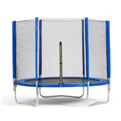 Батут DFC Trampoline Fitness 14ft наружн. сетка, синий (427см)(два короба)