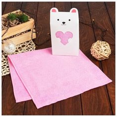 Экономь и Я Полотенце подарочное Экономь и Я «Мишка» 30*60 см, розовый, 100% хл, 320 г/м2