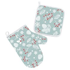 Традиция Кухонный набор Шишки прихватка (18х18см)+варежка (30х17см) хлопок 100%