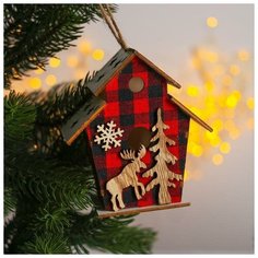 Новогодний декор с подсветкой «Домик сказка» 12×5.5×10 см Лесная мастерская