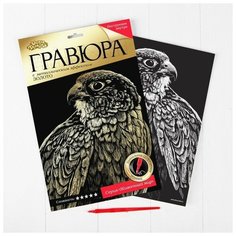 Школа талантов Гравюра «Сокол» с металлическим эффектом золота А4