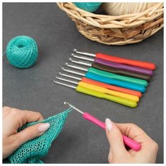 Арт Узор Набор крючков для вязания, d = 2-6 мм, 14 см, 9 шт, цвет разноцветный
