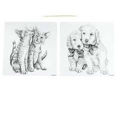 Школа талантов Набор гравюр «Нежность», с металлическим эффектом «серебро», 2 шт, 19х19 см