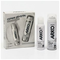 Набор ARKO пена для бритья Crystal 200 мл + дезодорант Crystal 150 мл