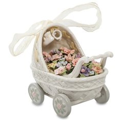 Музыкальная фигурка Коляска с цветами Размер: 15*10*14 см Pavone