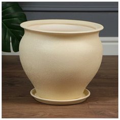 Горшок для цветов "Тюльпан" 16 л. бежевый 5214554 Керамика ручной работы