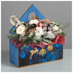 Дарите Счастье Ящик конверт «Ёлочные игрушки», 20.5 ? 18,5 ? 6,5 см