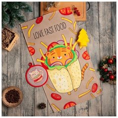 Этель Набор подарочный Food кухонных полотенце, прихватка, силиконовая форма