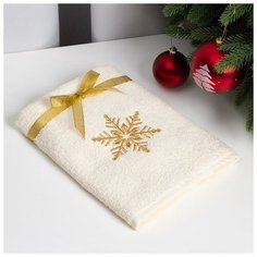 Этель Полотенце подарочное Этель «Снежинка» 50*90 см, 100% хл, 340 гр/м2