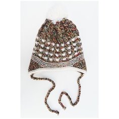 Шапка-ушанка Marhatter размер 52-54, белый/коричневый