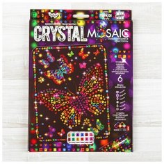 Danko Toys Набор для создания мозаики «Бабочки» CRYSTAL MOSAIC, на тёмном фоне