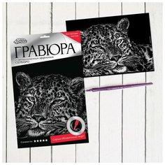 Школа талантов Гравюра «Гепард» с металлическим эффектом «серебро» А4