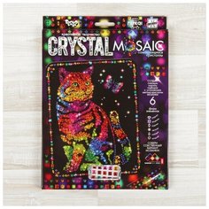 Danko Toys Набор для создания мозаики «Кот и бабочка» CRYSTAL MOSAIC, на тёмном фоне