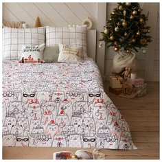 Этель Покрывало "Этель" 2 сп Xmas cat, 180х210 см, микрофибра