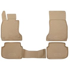 Коврики в салон BMW 7 Sedan, 2008-2015, 4 шт. (полиуретан, бежевые) Element