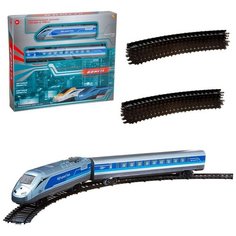 Железная дорога ABtoys "Комета", Железнодорожный экспресс, 101 см, голубой поезд, свет и звук (C-00409)