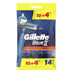 Бритвенный станок Gillette Blue II Plus, 10+4 шт