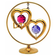 Фигурка Crystocraft Два Сердца в кольце 40-105-GМХ с кристаллами SWAROVSKI