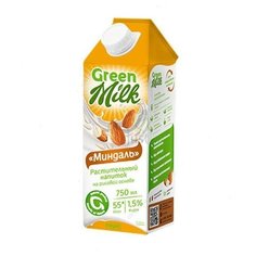 «Миндаль» растительный напиток на рисовой основе, Green Milk, 750 мл