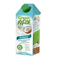 «Кокос» растительный напиток на рисовой основе, Green Milk, 750 мл
