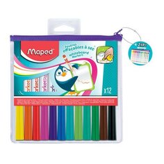 Маркеры для доски MAPED (Франция), набор 12 шт., "Marker Peps", круглый наконечник 1,5 мм, 741817