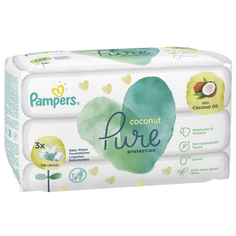 Влажные салфетки Pampers Pure Protection Coconut, 42 шт., 3 уп.
