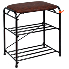 Подставка для обуви 3- х полочная 45см с сиденьем Черный ЗМИ ПДОсС 340