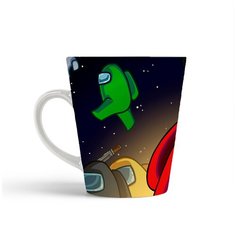 Кружка- латте CoolPodarok Амонг Ас Among us (на фоне астероид)