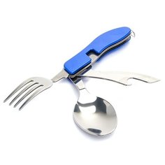 Туристический набор столовых приборов СЛЕДОПЫТ PF-CWS-P53, 4 предмета синий