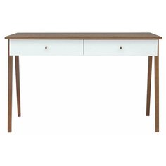 Письменный стол Black Red White Хеда BIU2S, ШхГ: 120х77 см, цвет: лиственница сибирская золотая/белый