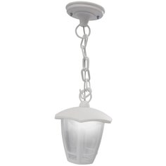 Подвесной садово- парковый светодиодный светильник Apeyron Марсель 1 11-198. Садово- парковое освещение в виде подвесного, белого, шестигранного фонаря. Декоративное уличное освещение. Рассеиватель из прозрачного стекла, LED, 8Вт, IP44