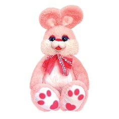 Мягкая игрушка СмолТойс Зайка розовый с розовым бантом 100 см