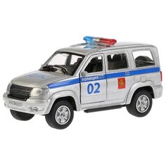 Машинка ТЕХНОПАРК УАЗ Patriot Полиция (SB-17-81-UP-P(W)-WB), 12 см, серебристый