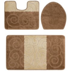 Бежево- коричневый комплект ковриков для ванной комнаты и туалета Confetti Bath Maximus Sile 2546 Light Brown BQF комплект (60*100 см)