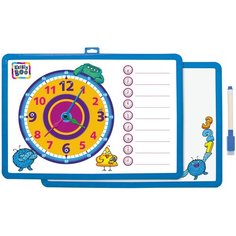 Доска для рисования детская Kribly Boo с часами и маркером синий
