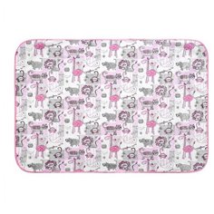 Клеёнка- наматрасник подкладная с резинками- держателями ZOO от ROXY- KIDS 68х100 см, цвет серо- розовый