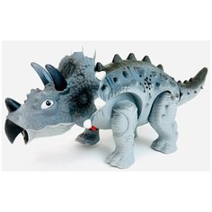 Интерактивная игрушка Динозавр Dino Space, Трицератопс 805 c подсветкой, ходит, рычит, подвижные голова, хвост, 26х11х11 см Dinosaurs Island Toys
