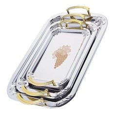 Набор подносов мет. MayerBoch 3пр рез/зол/руч 3678 KSMB-3678