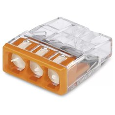 Wago 2273-243 Клемма 3- проводная (0,5-2,5 кв. мм) с пастой оранжевая