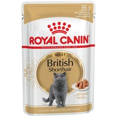 Royal Canin British Shorthair Adult влажный корм для взрослых британских короткошерстных кошек полнорационный кусочки в соусе 85г х 24 шт